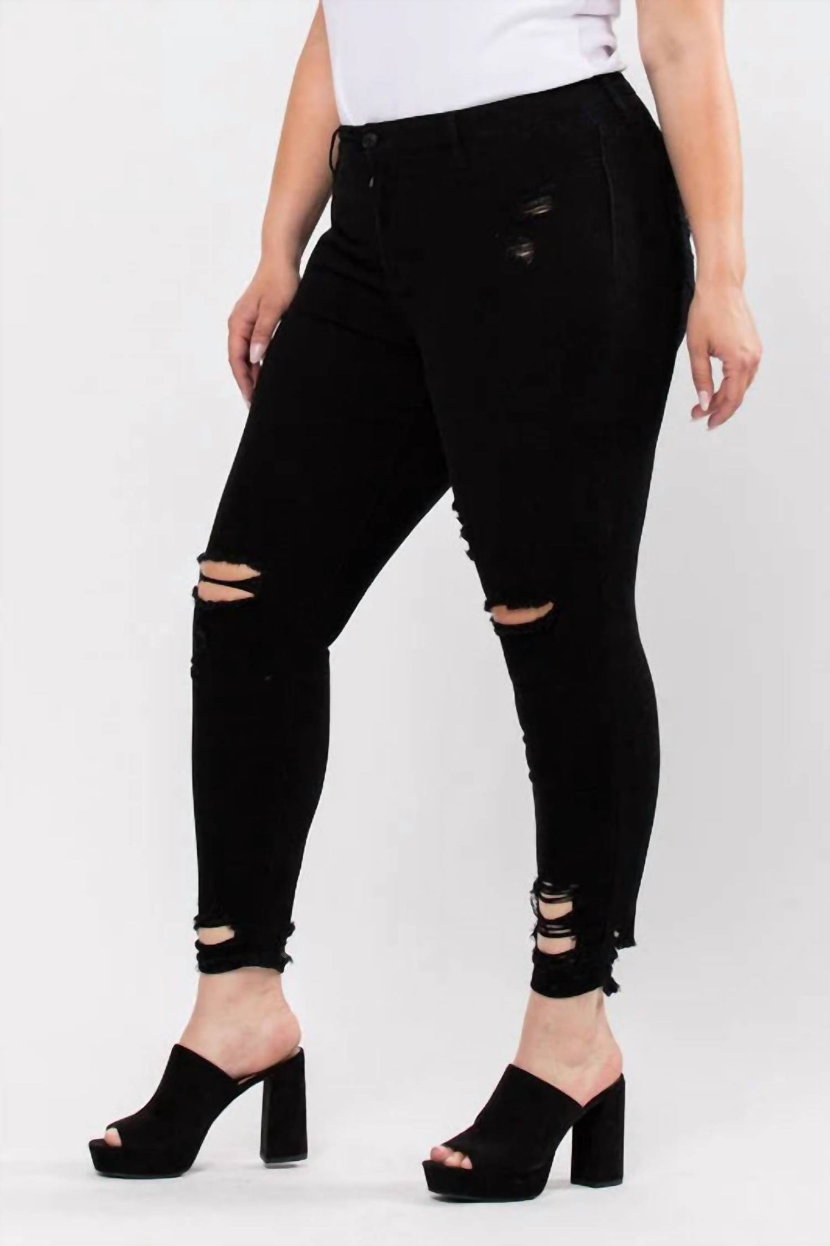 Cello - Destroyed Ankle Cutout Skinny Pant