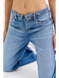 Cello - Folded Waistband Wide Leg Jeans