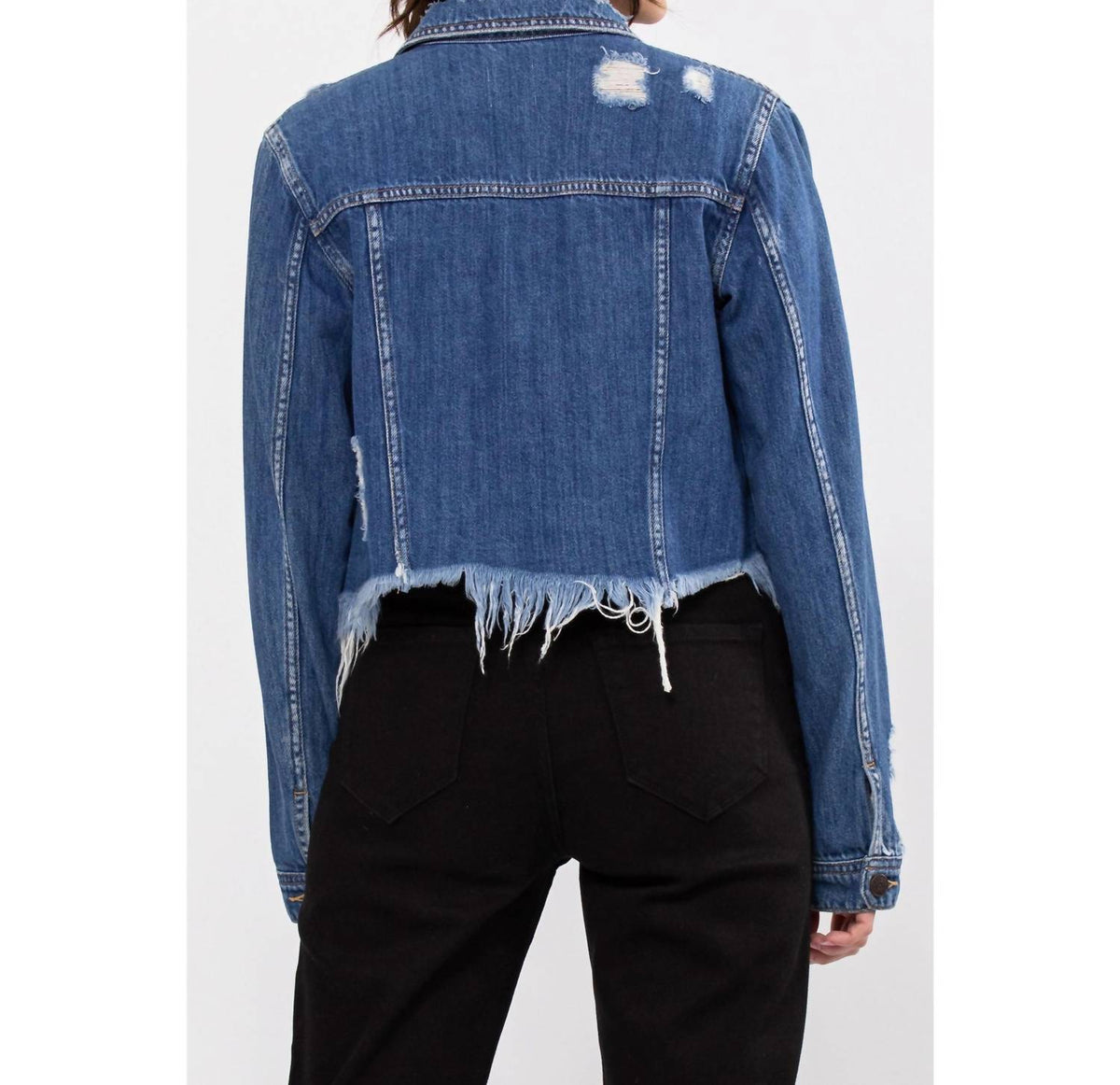 Katrina Destroyed Fitted Denim Jacket