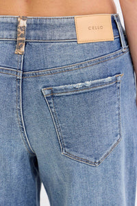 Cello - Mid Rise Jeans With Leopard Cuff