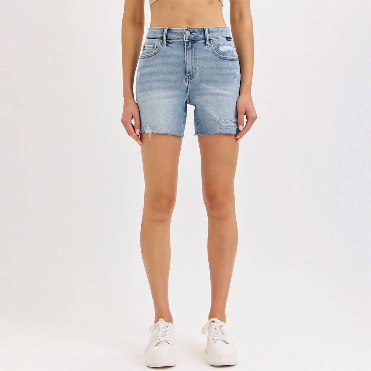 Cello - Mid Rise Midi Short With Side Slit