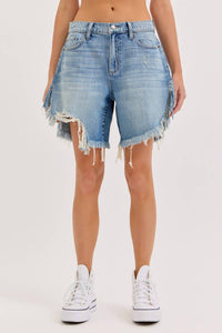 Cello - Mid Waisted Cut Off Shorts