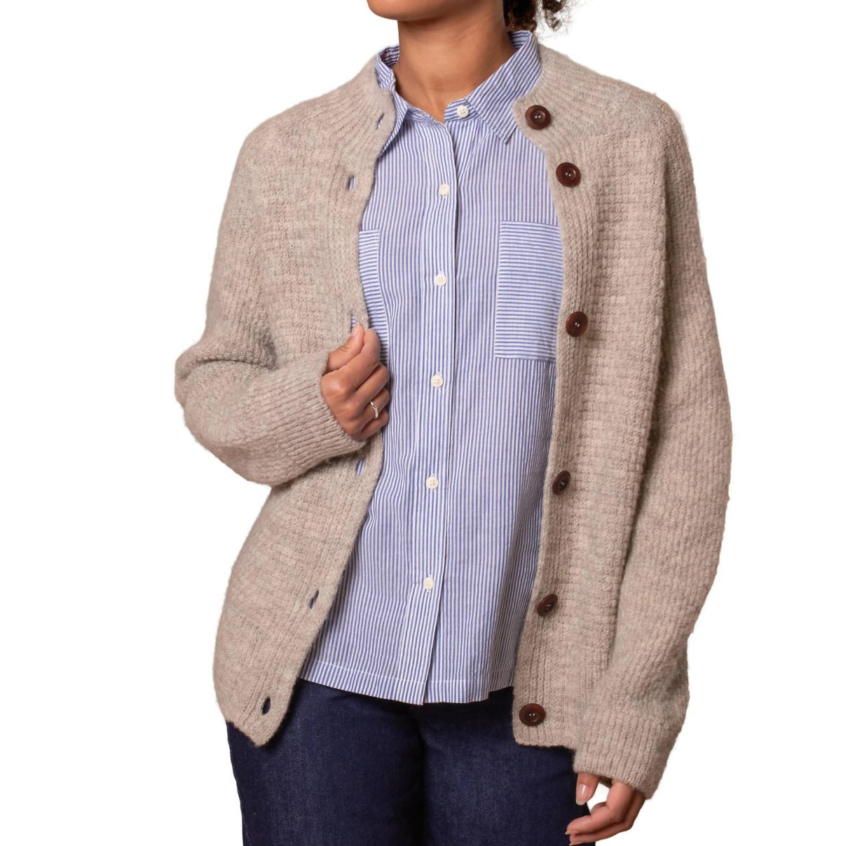 Celtic & Co. - British Wool Moss Stitch Cardigan