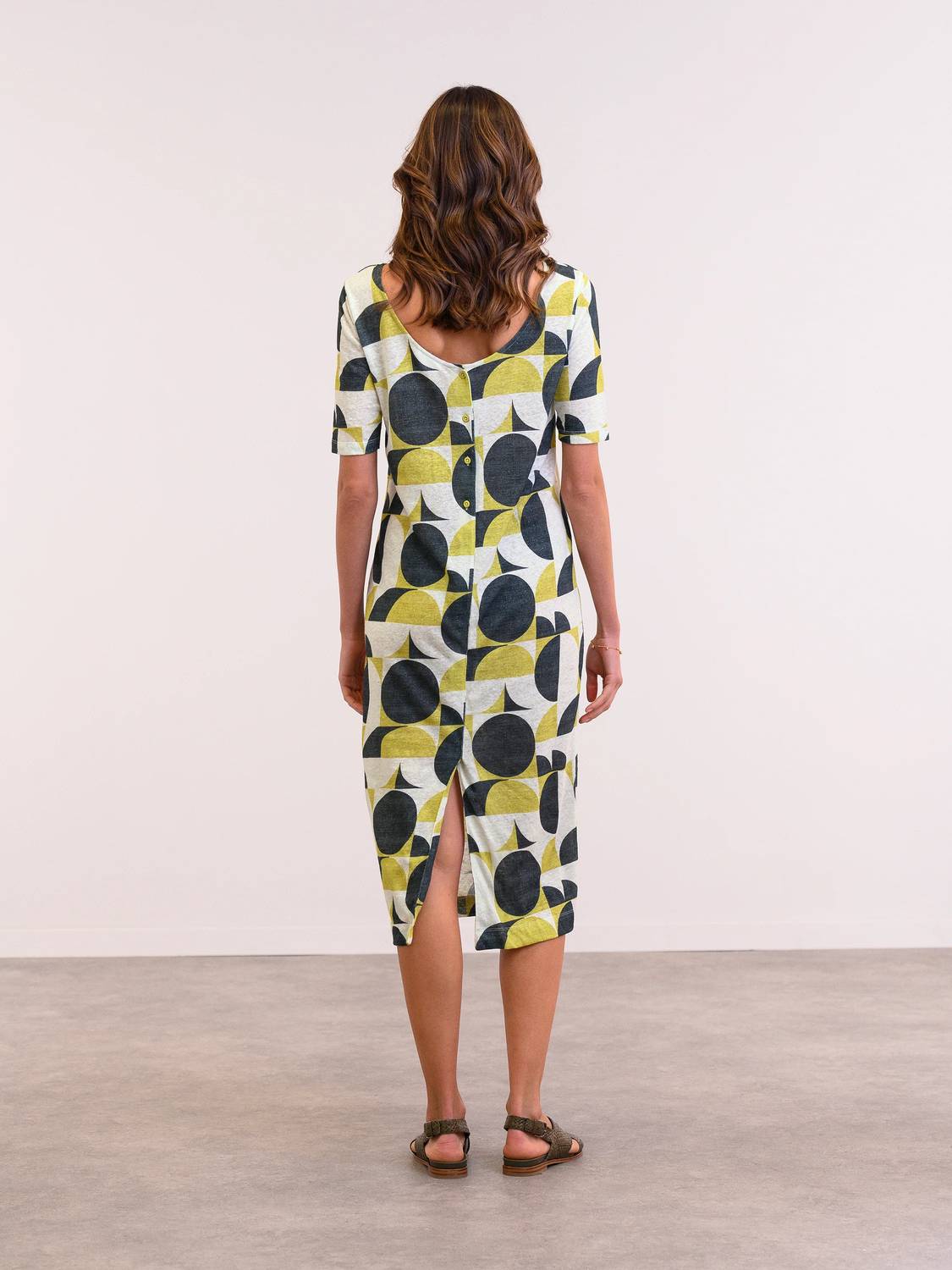 Celtic & Co. - Linen Blend Button Back Midi Dress