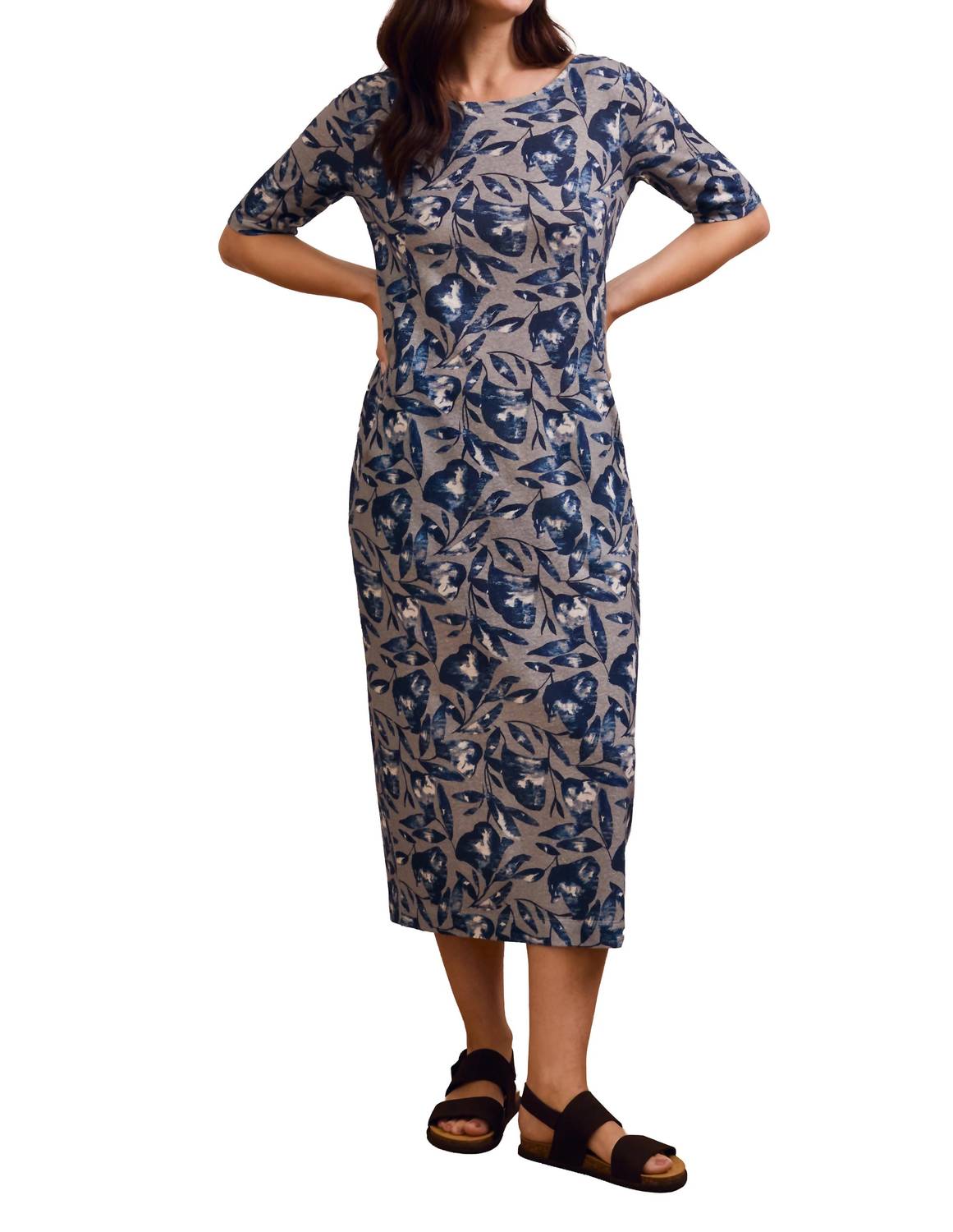 Celtic & Co. - Linen Cotton Blend Button Back Dress
