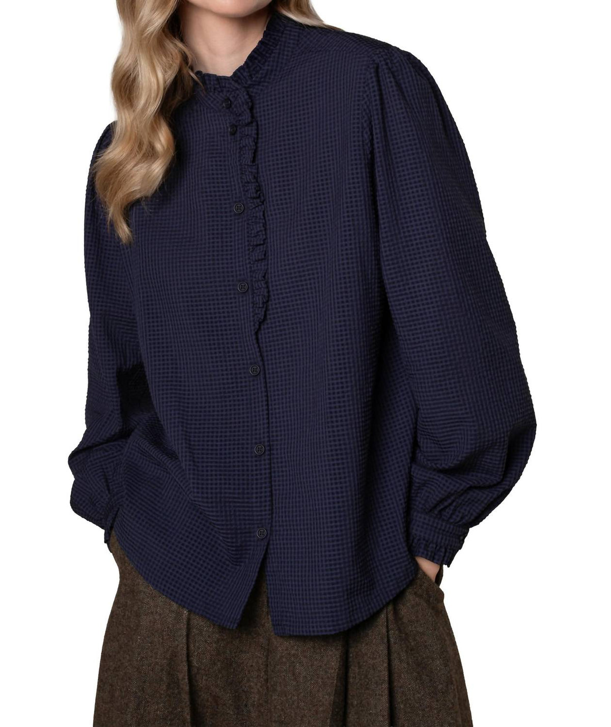 Celtic & Co. - Textured Frill Collar Blouse