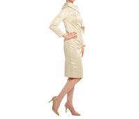 Cenia - Asymmetric Scarf Collar Sheath Dress - clothing - dresses - gold