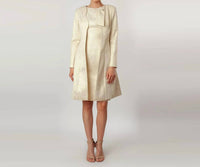 Cenia - Scalloped Fly - away Topper + Sheath Dress - clothing - dresses - gold