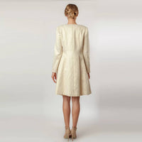 Cenia - Scalloped Fly - away Topper + Sheath Dress - clothing - dresses - gold