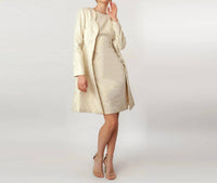 Cenia - Scalloped Fly - away Topper + Sheath Dress - clothing - dresses - gold