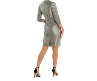 Cenia - Turn Back Collar Sheath Dress - clothing - dresses - gold