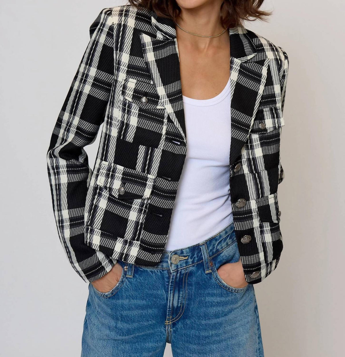 Central Park West - Cropped Plaid Jacket