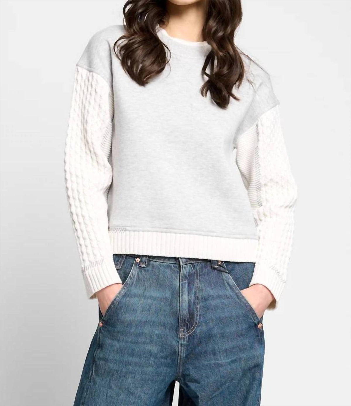 Central Park West - Phoebe Cable Sleeve Sweatshirt