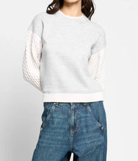 Central Park West - Phoebe Cable Sleeve Sweatshirt