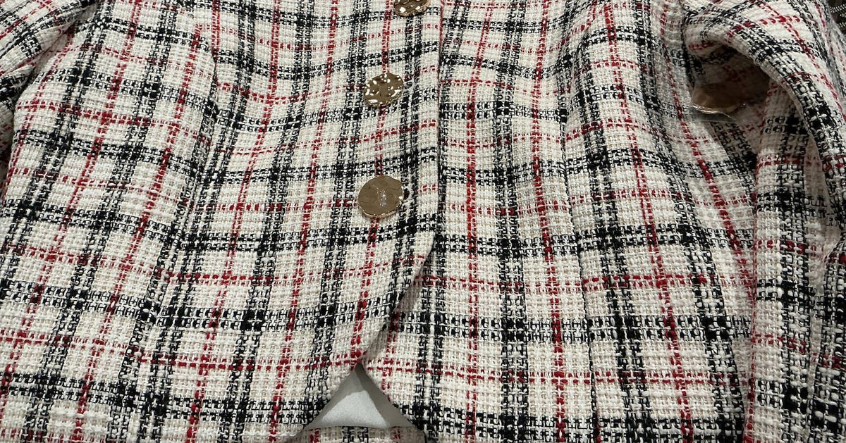 Central Park West - Women's Collarless Plaid jacket