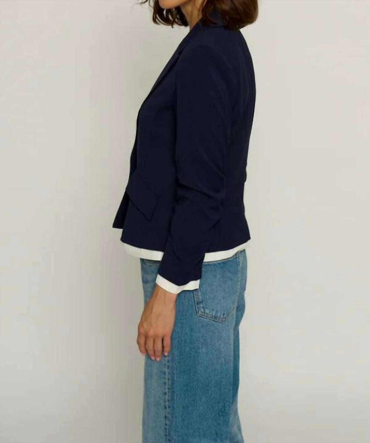 Central Park West - Single-breasted Scrunched Sleeve Blazer