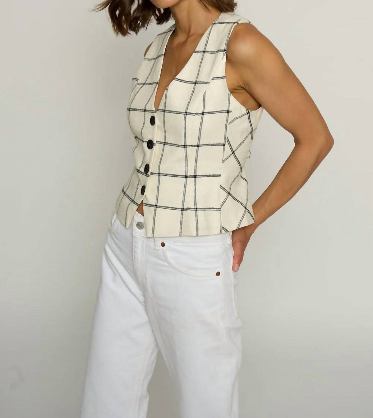 Central Park West - Two Tone Linen Vest