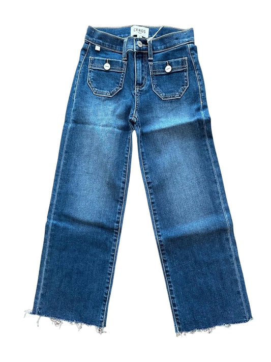 Ceros - Girl's Cori Wide Leg Denim Jean - blue - bottoms - clothing