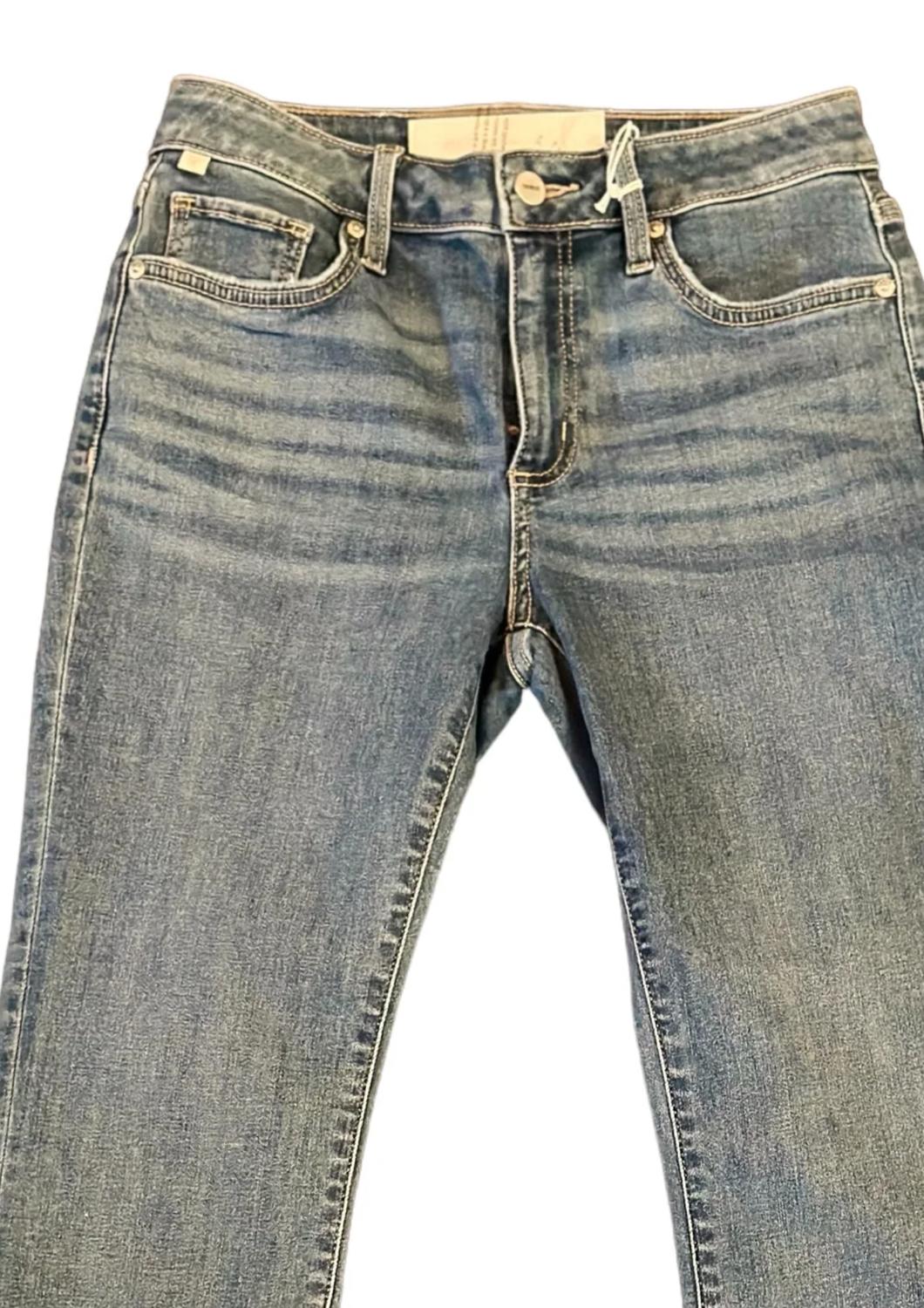 Ceros - Women’s Mid Rise Crop Flare Jean - blue - clothing - flare