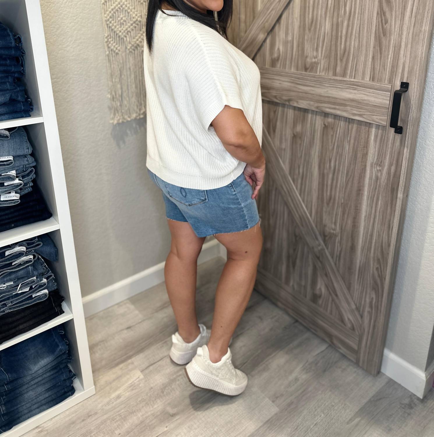 Ces Femme - V - neck Boxy Fit Lightweight Spring Knit Sweater Top - clothing - shirts - sweaters