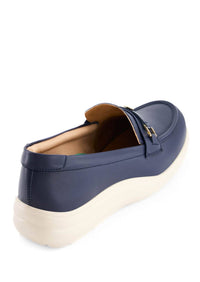 Andrea Women's Slip-on Loafer in navy blue - women's flats - detail view