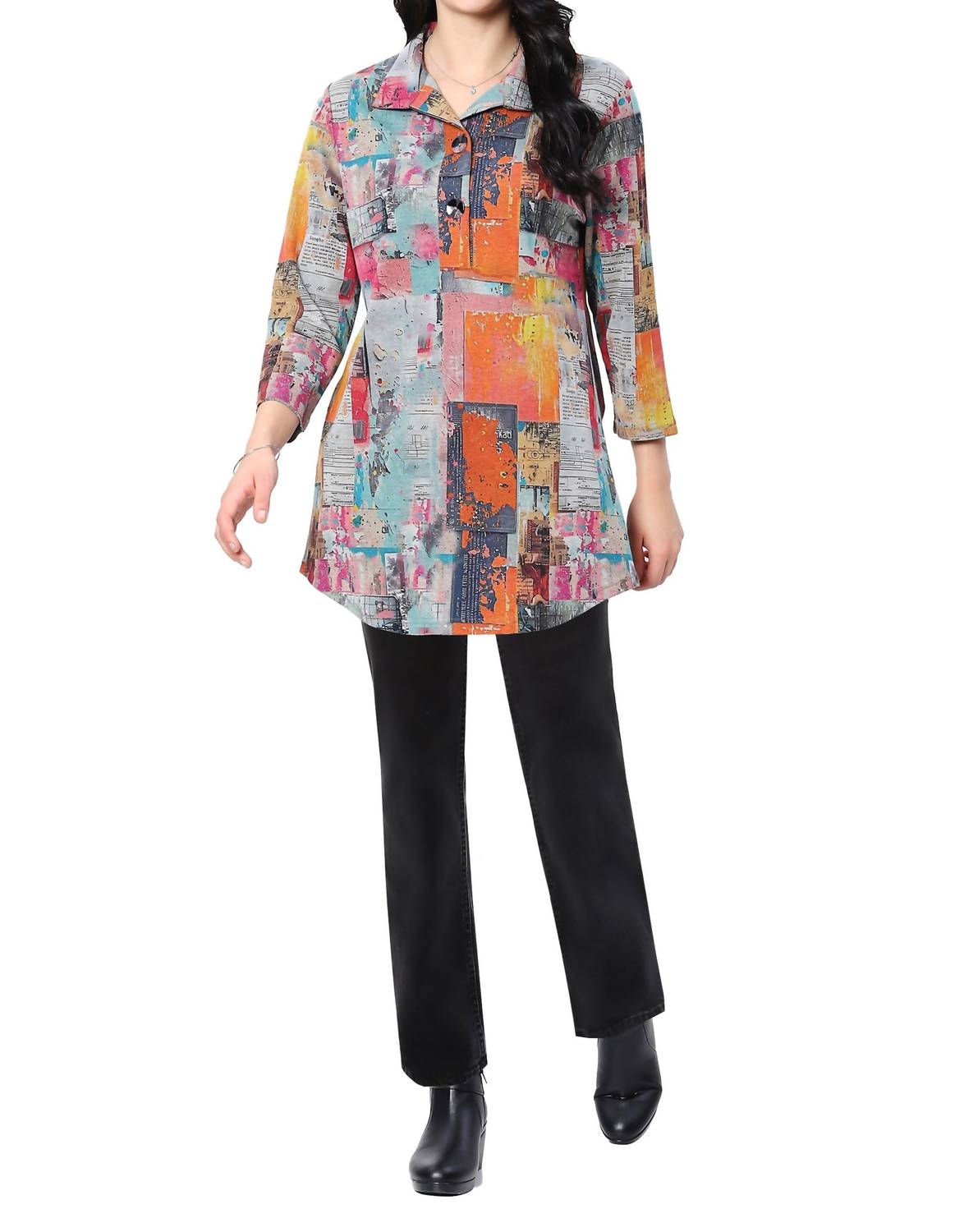 Parsley & Sage - Vanita Three Quarter Sleeve Tunic Top