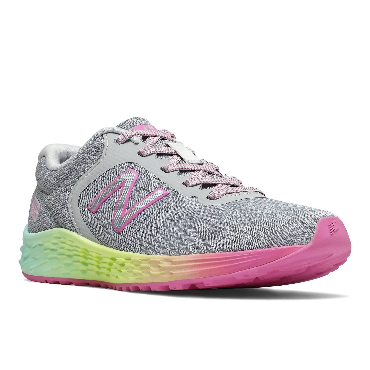 New Balance Little Kid's Fresh Foam Arishi Running Shoes in grey rainbow - kids' sneaker - view 6
