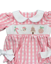 Whimsy Bay Kids - Girl's Smocked Christmas Bubble Romper