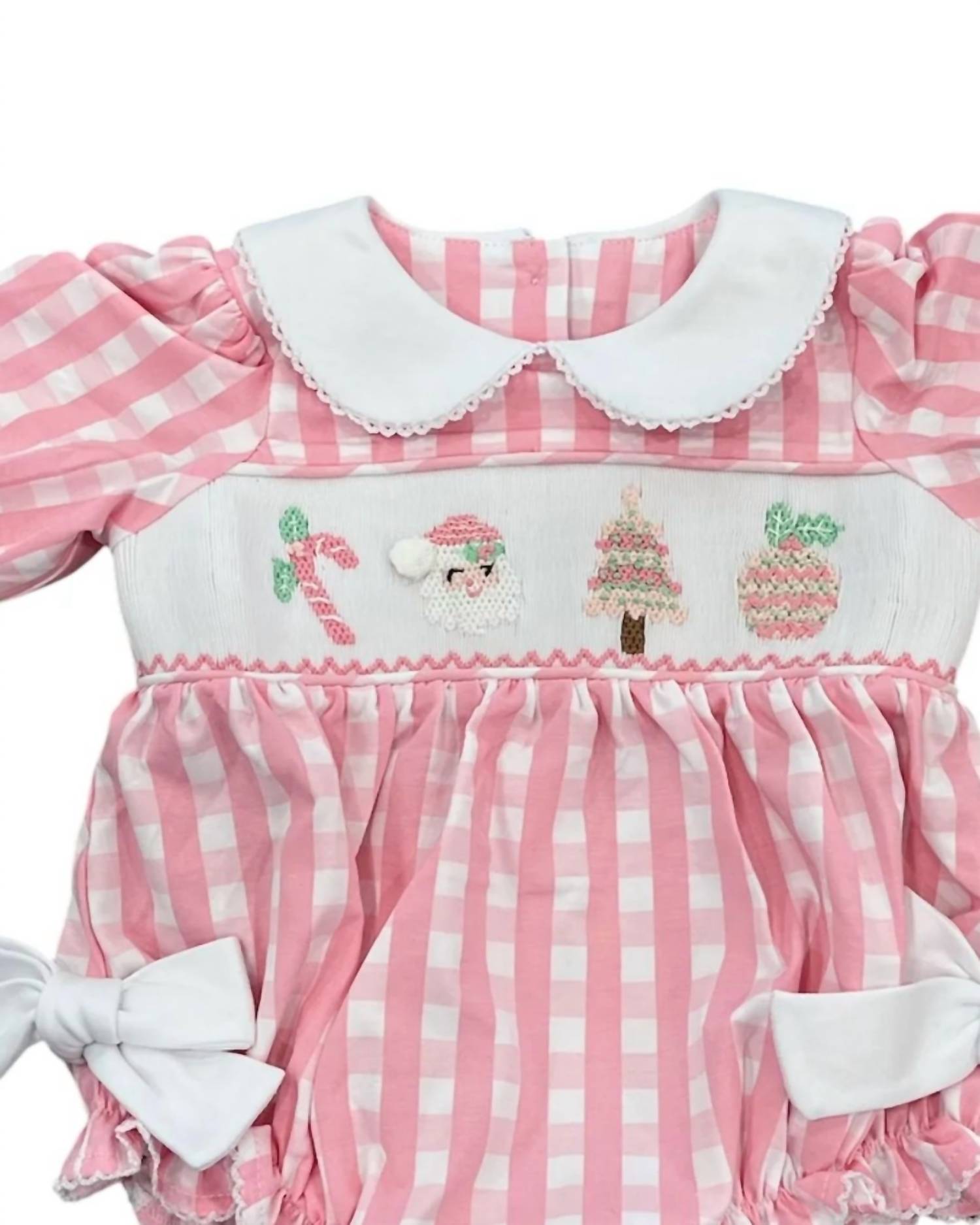 Whimsy Bay Kids - Girl's Smocked Christmas Bubble Romper