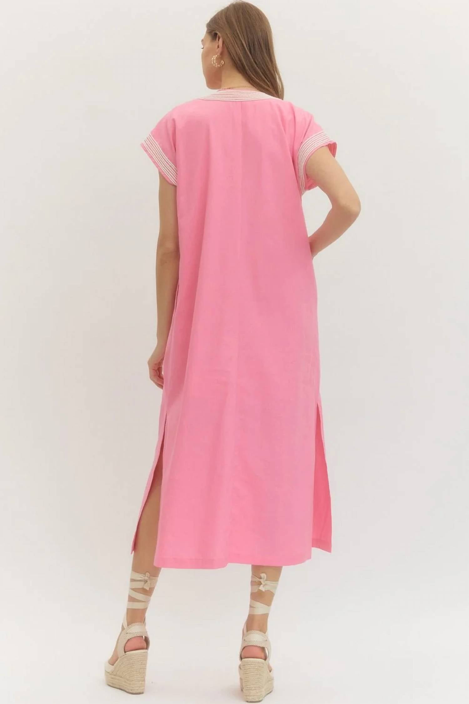 Entro - Applique Trim Midi Dress