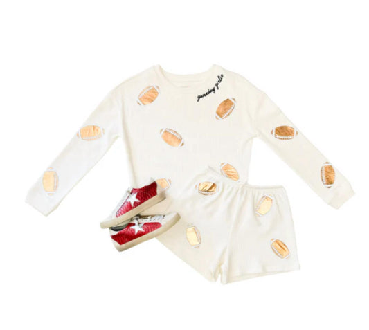 Paper Flower - Girl's Waffle Applique Shorts