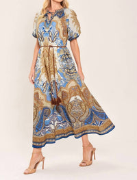 Flying Tomato - Women's Paisley Woven Midi Dress
