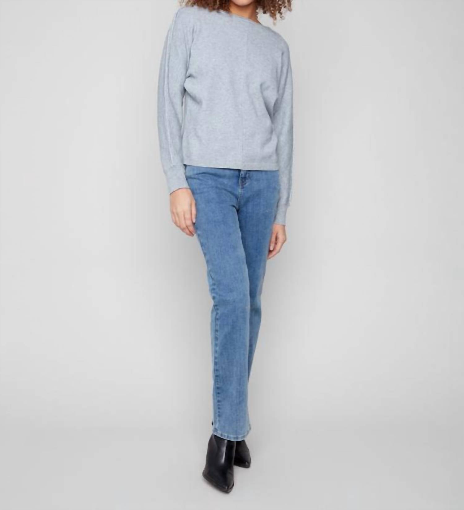 Charlie B - Metallic Sleeve Sweater