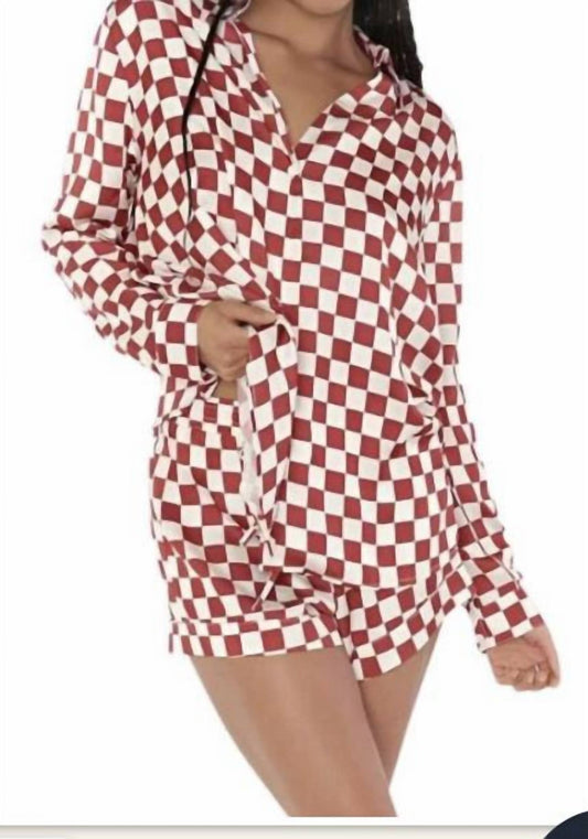 Checkered early Riser PJ Red Checker