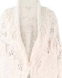 Autumn Cashmere - Women's Fringed Shawl-collar Cardigan
