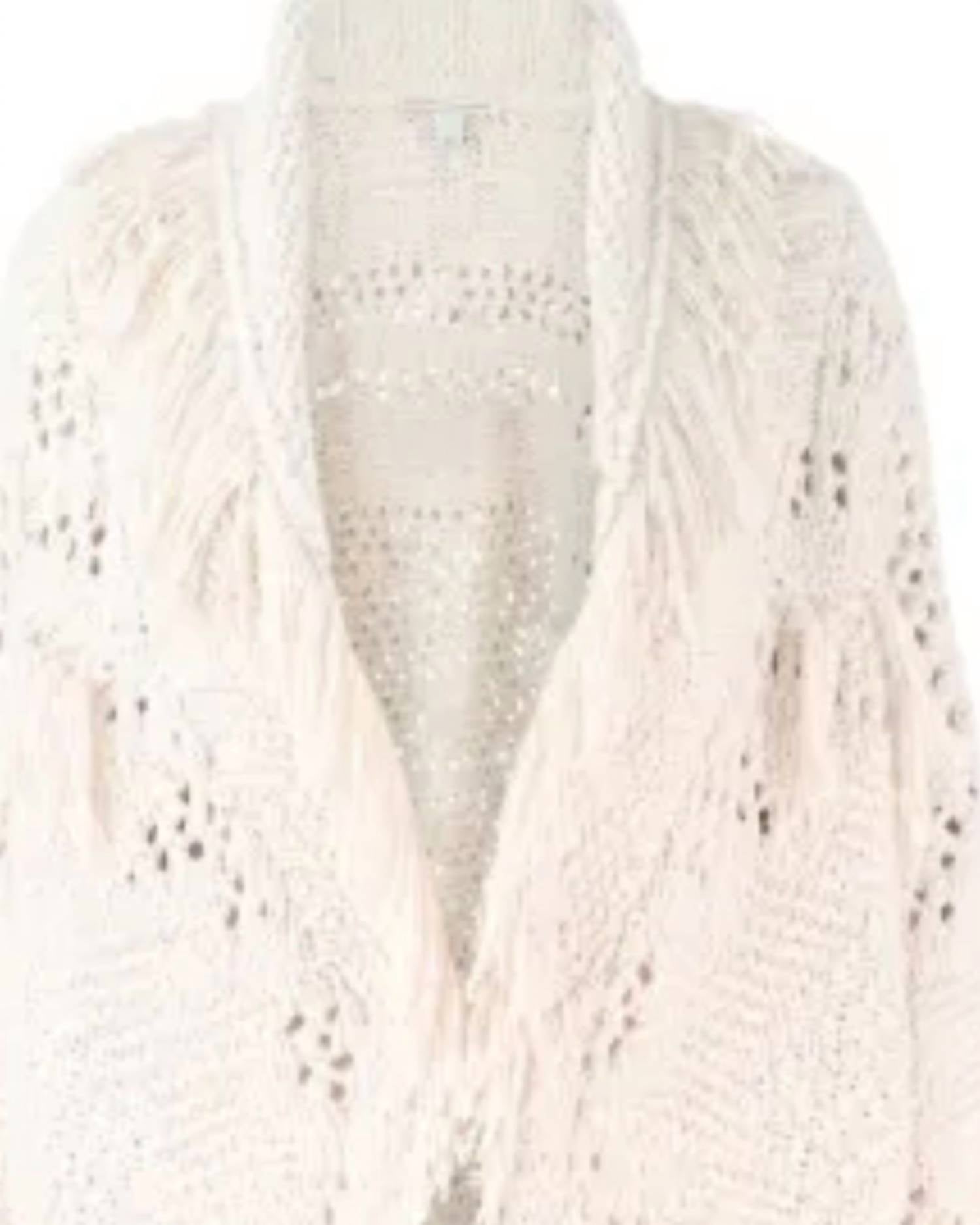 Autumn Cashmere - Women's Fringed Shawl-collar Cardigan