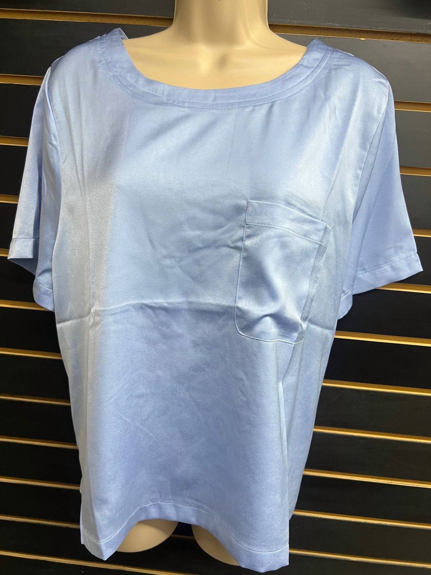 ee:some Women's Satin Luxe Top in blue - women's t-shirt