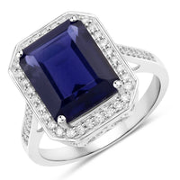 Diana M Jewels - Women's Octagon Natural Iolite Fashion Ring (3.70 Ct) - Signature Plus