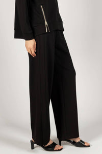 P.CILL Butter Modal Side Binding Wide Leg Pants in black - women's pants - detail view