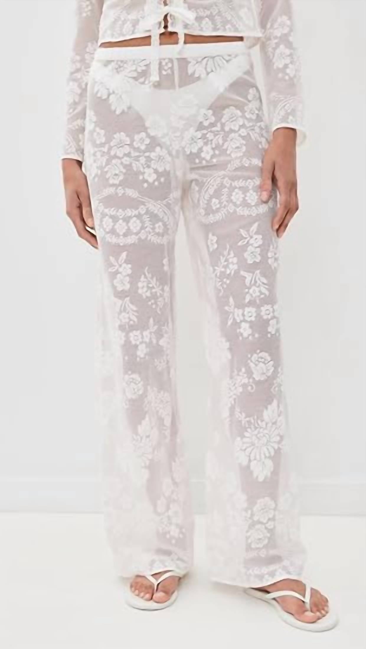 Loveshackfancy - Womne's Jessia Lace Cover-up Pants