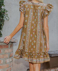 Ee:Some - Floral Button Down Dress