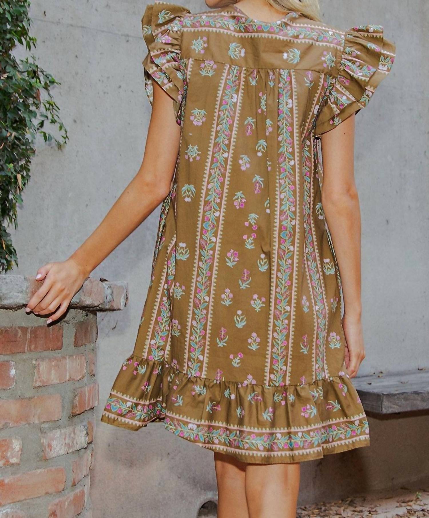 Ee:Some - Floral Button Down Dress