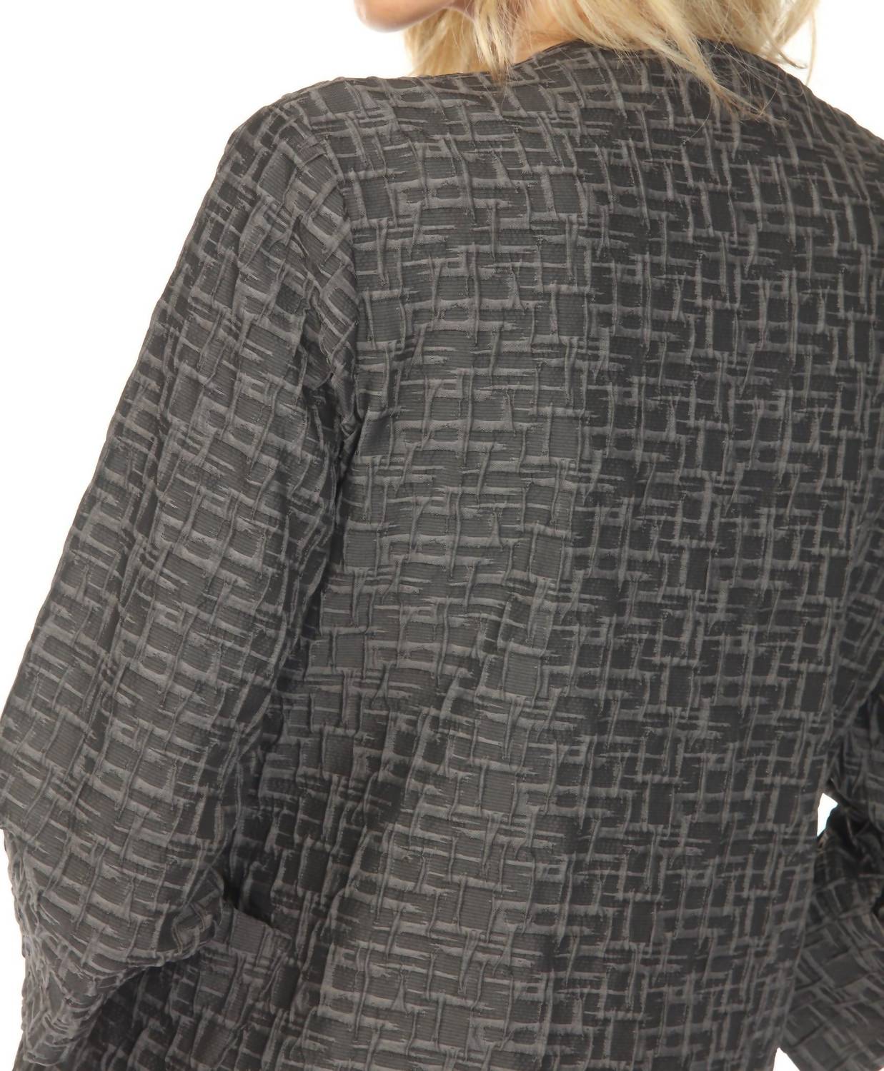 Joseph Ribkoff Textured Zip Front Three Quarter Sleeve Jacket in grey - women's jacket - view 6