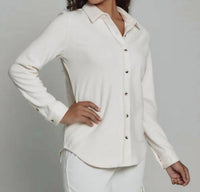 7Diamonds Generation Twill Button Down in birch - women's shirt