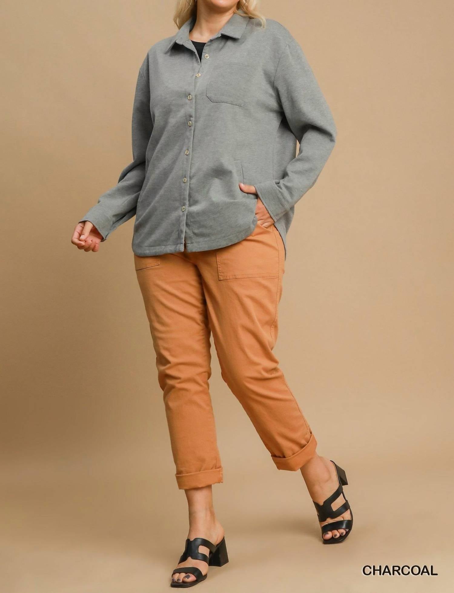 Umgee - Oversized Shirt Jacket Plus