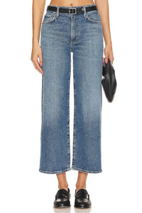 AGOLDE Women's Harper Mid Rise Crop Straight Jean in moor - women's jeans