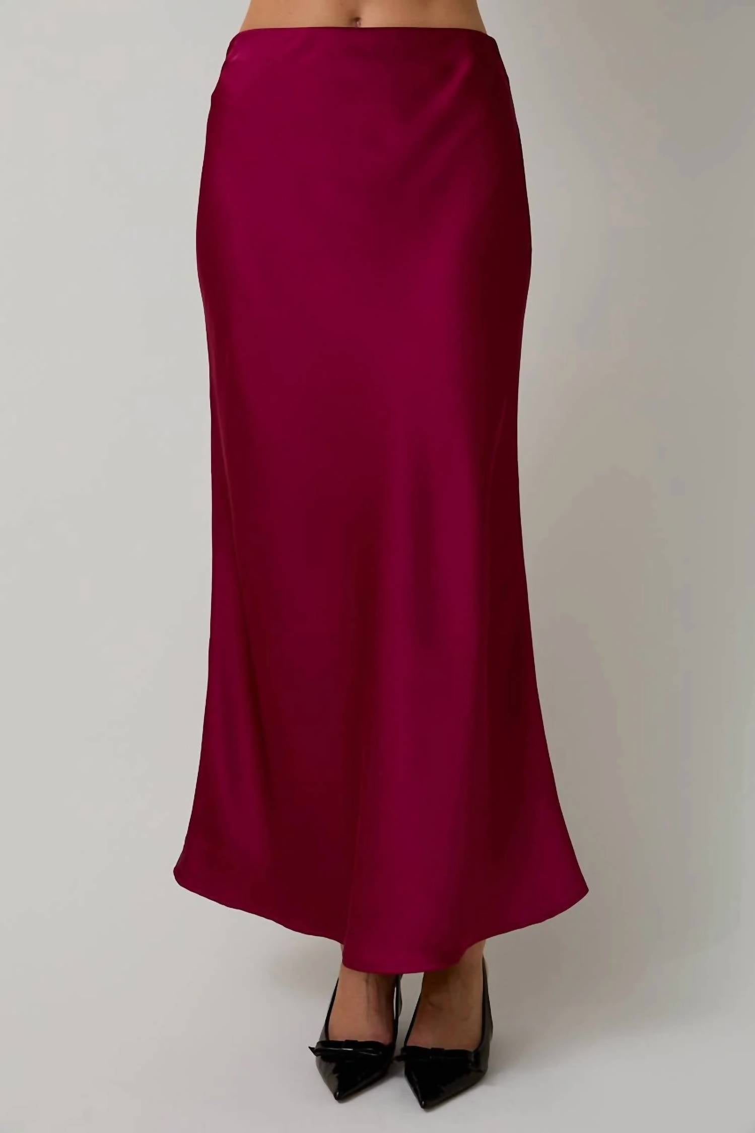 Sunday Edition - Bias Cut Satin Midi Skirt