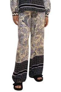 Imprevu - Border Print Wide Leg Pants