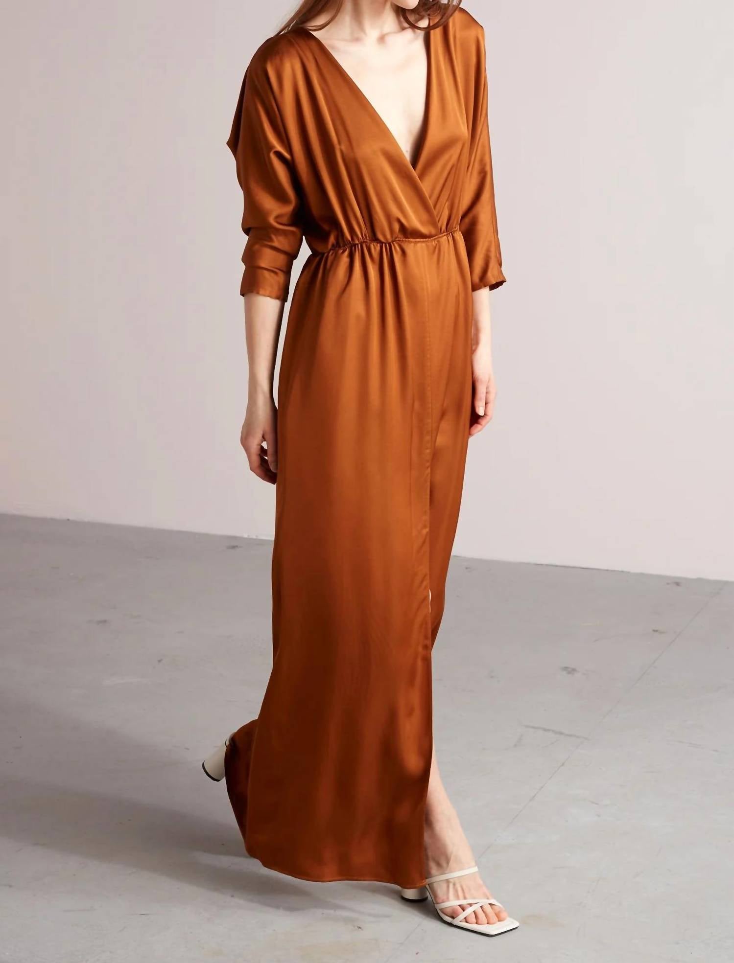 Unlined - Cecilia Oversized Kimono Sleeve Maxi Dress