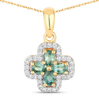 Diana M Jewels Women's Natural Alexandrite Oval Pendant Necklace (0.67 Ct) - Delicate in 18k yellow gold - women's jewelry